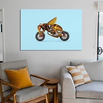 油絵◆半立体の円型アート【蜂】壁掛け油絵◆作者サイン入り マルハナバチの油絵 蜂の小さなアート 蜂のアートワーク 花の絵